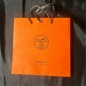 Hermes Shopping Bag with Ribbon 12 x 12 x 4
